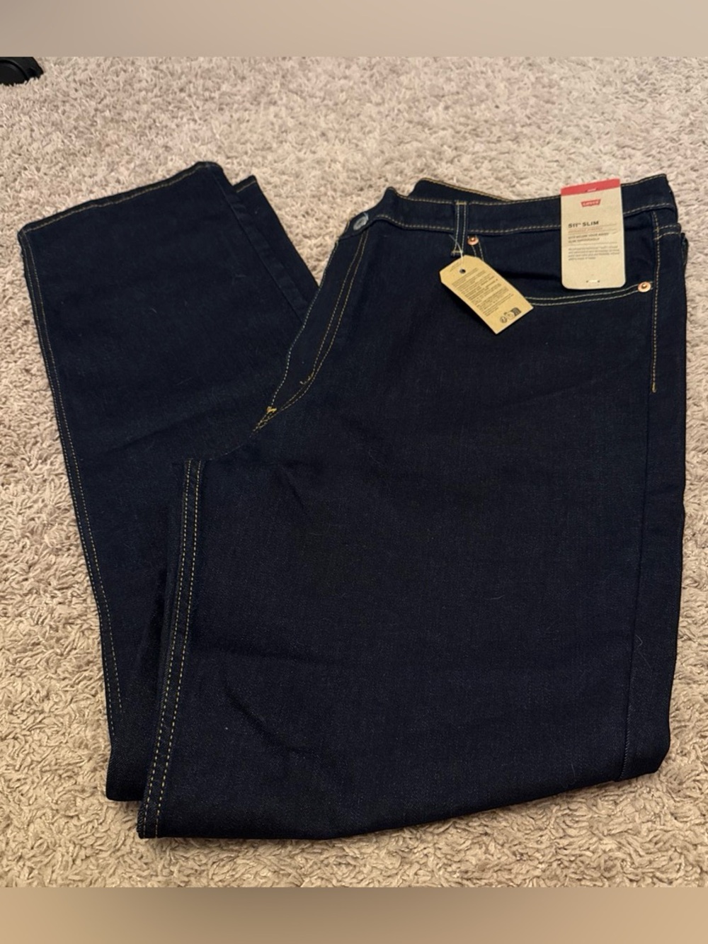 Levi's 511 Dark Blue Denim Jeans 42x34